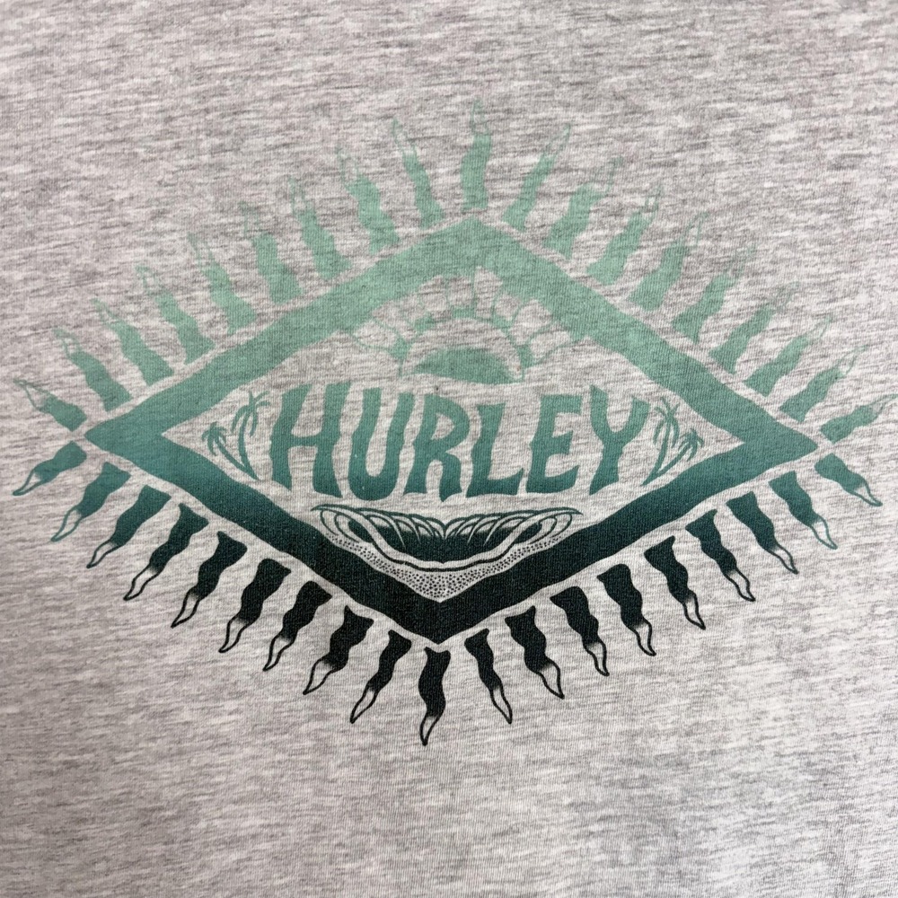 Hurley Shirt Mens Large Gray Surf Sunburst Graphic Tee Tagless Cotton‎ Blend - Picture 6 of 13
